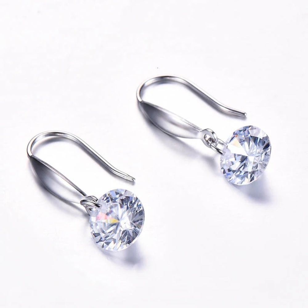 925 Sterling Silver Cubic Zirconia Drop Earrings